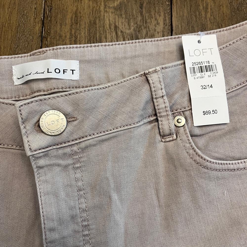 LOFT Gray Jeans with Soft Denim and Uniform Color